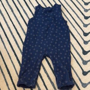 Navy Blue Polka Dot Kids Overalls